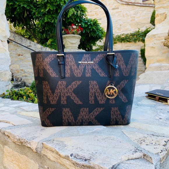 NWT Michael Kors Jet Set Mk Tote&wallet signature - Picture 3 of 11